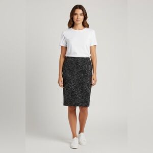 Ann Taylor Space Dye Pencil Skirt Black Size 10 Petite